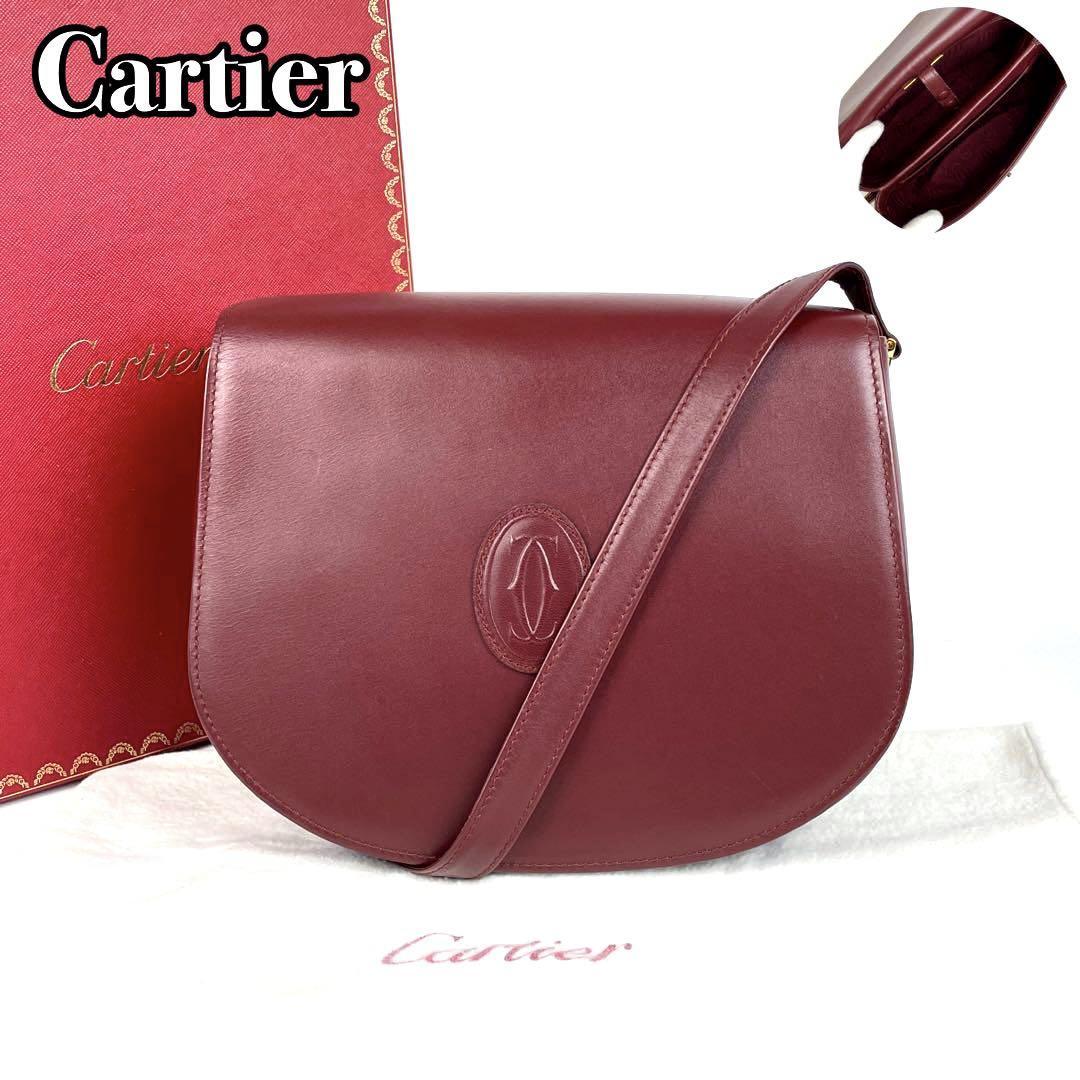 カルティエ ショルダーバッグ マストライン ロゴ ボルドー Cartier-