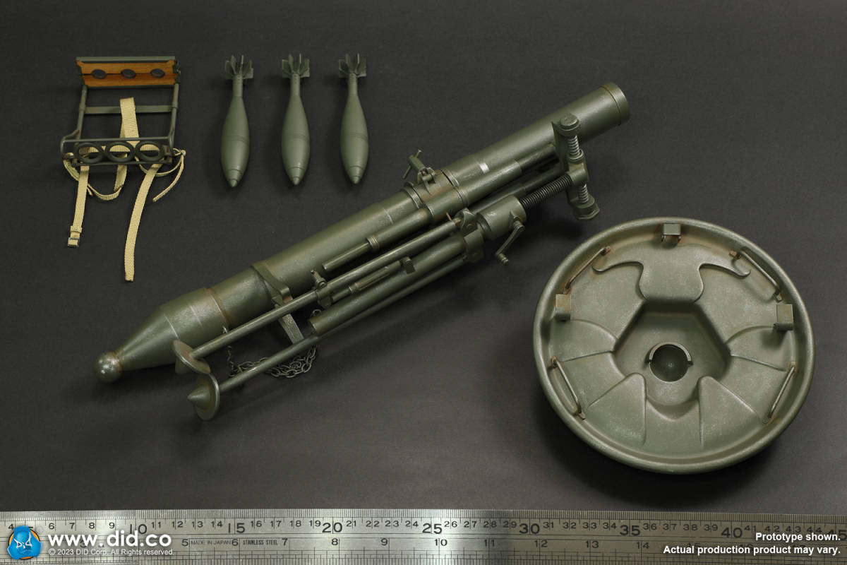 『未開封新品』DID製：1/6 WWII ドイツ軍12㎝迫撃砲 グリーン 12cm Granatwerfer42 Mortar（E60074G）_セットのすべてです