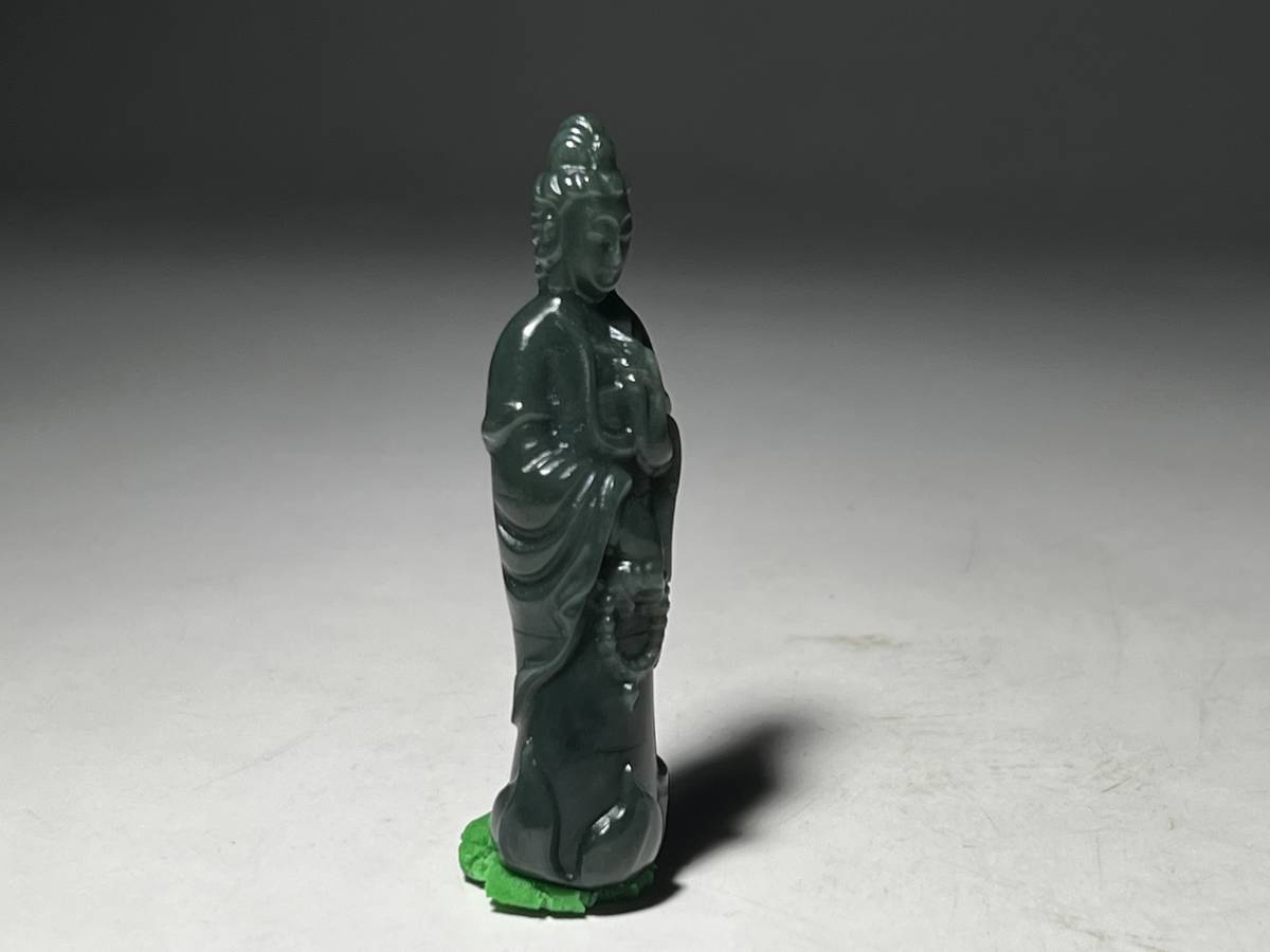 中国古玩清時代和田玉観音菩薩彫刻翡翠瑪瑙琥珀極細工毛彫和田玉原石