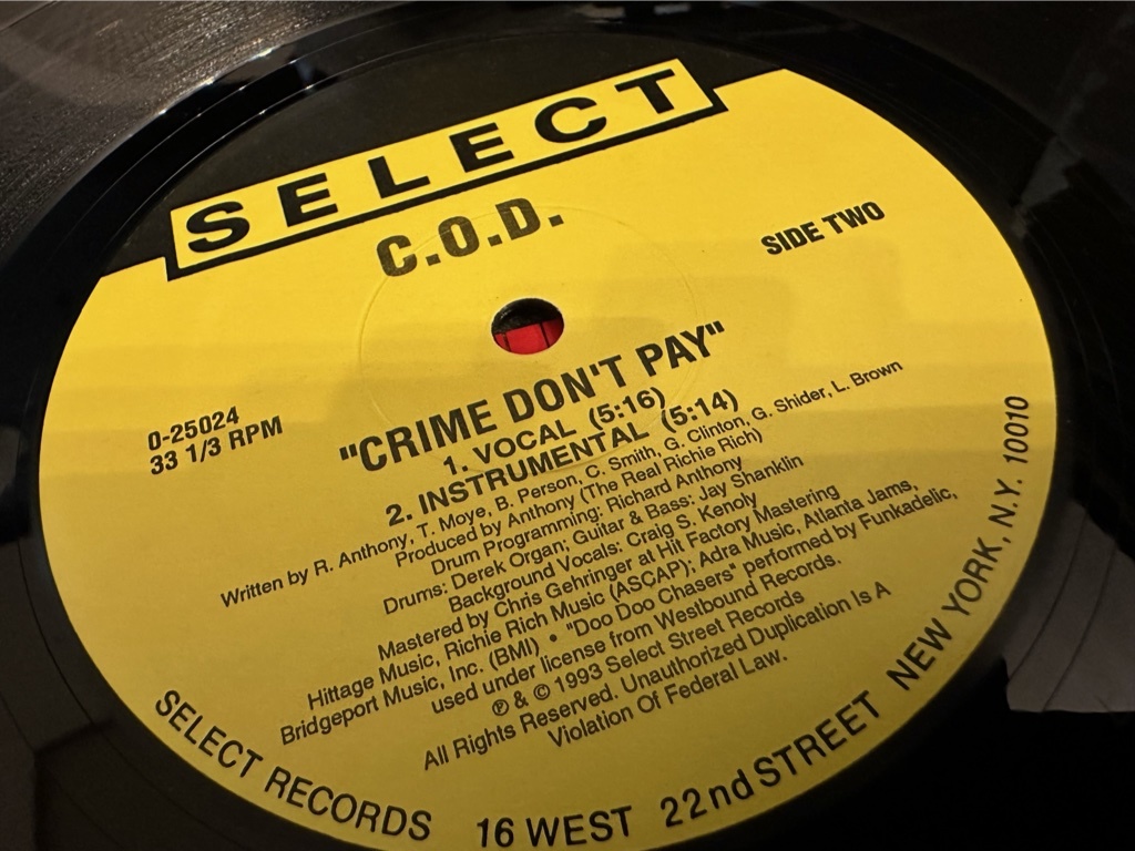 12”★C.O.D. / Straight From The Underground / Crime Don't Pay / クラシック！！の画像3