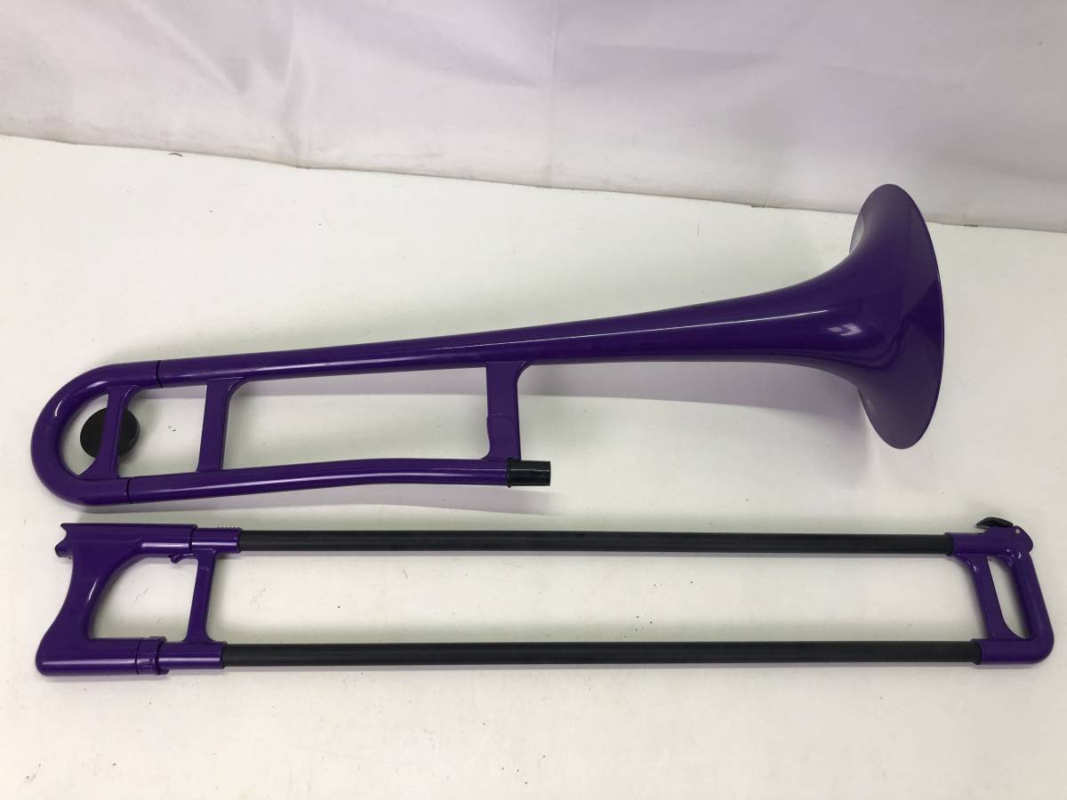 2986】pBONE Bb テナートロンボーン プラスチック製管楽器 パープル