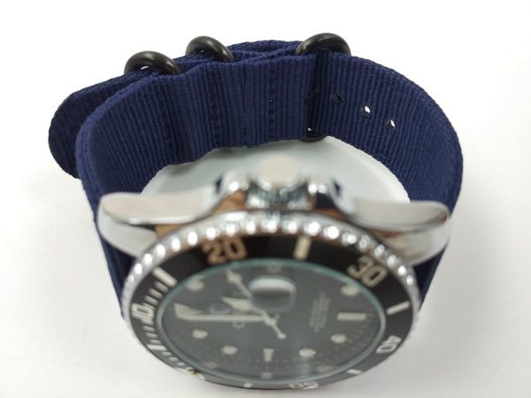  нейлоновый милитари ремешок для замены наручные часы ремень темно-синий X черный 24mm