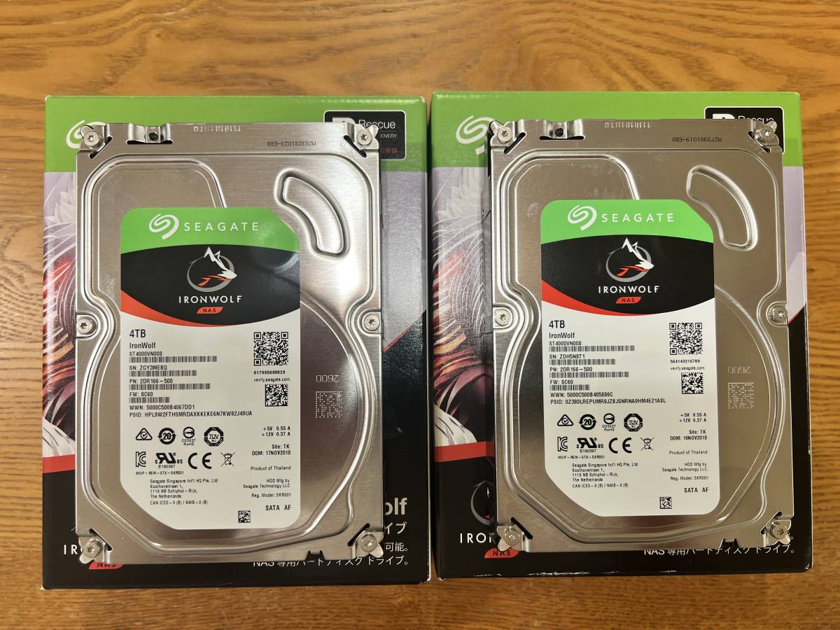 2台 SEAGATE IRONWOLF HDD 7200rpm 8TB-