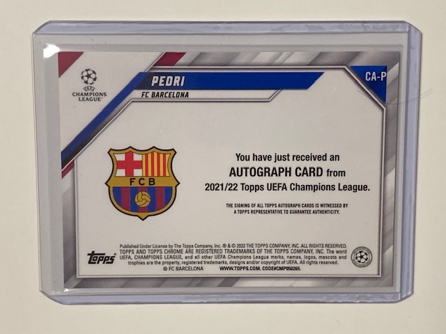 2021-22 Topps UEFA Chrome Pedri Autograph ペドリ 直筆サインカード