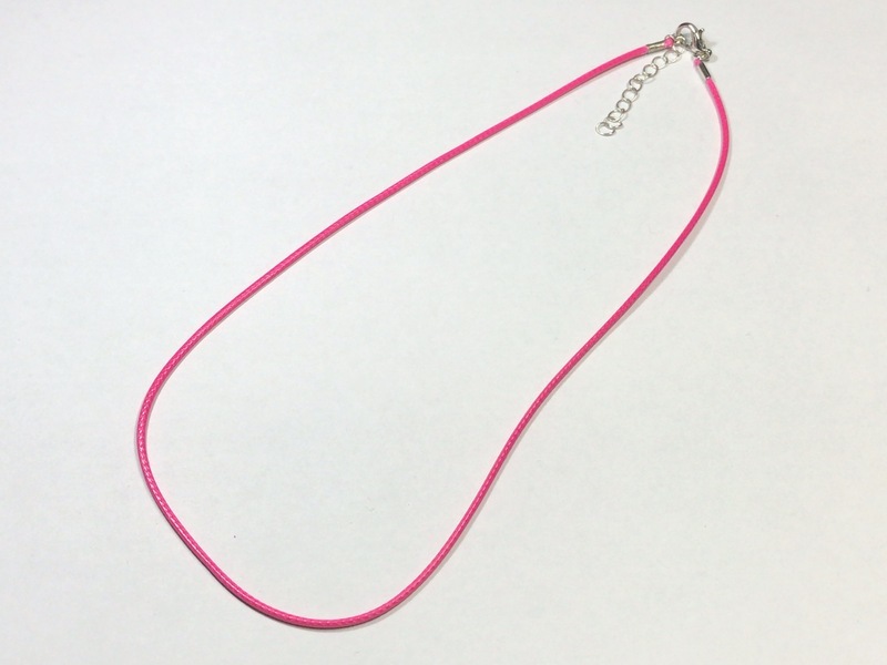 ネックレスのみ ピンク 2mm幅 長さ45cm 高強度 編み込みナイロン素材 レザー風 アクセサリー_画像1