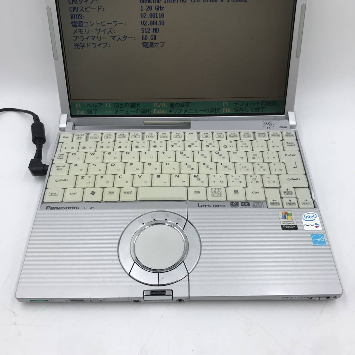 Panasonic ノートパソコン CF-W5 CPU:Genuine　Intel（R) CPU　U1400 ジャンクZ883_画像5