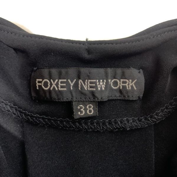 フォクシーニューヨーク メローノースリーブワンピースブラック FOXEY NEW YORK カジュアル 胸パット付き 取り外し可能 伸縮性有 38 C5846_画像7