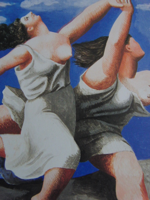 【人気定番安い】パブロ・ピカソ 「海辺を走る二人の女（駆けっこ）」、人物画、巨匠、希少画集画、 新品額装付 自然、風景画
