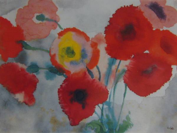 Emil Nolde、ROTE MOHN BLUMEN、海外版超希少レゾネ、新品高級額装付