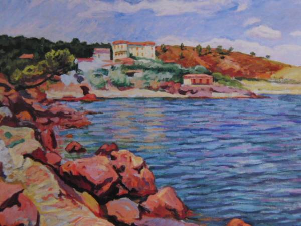 Charles Camoin、LA CRIQUE AUX ROCHES ROUGES,CORSE、海外版超希少レゾネ、新品高級額装付、送料無料_画像1