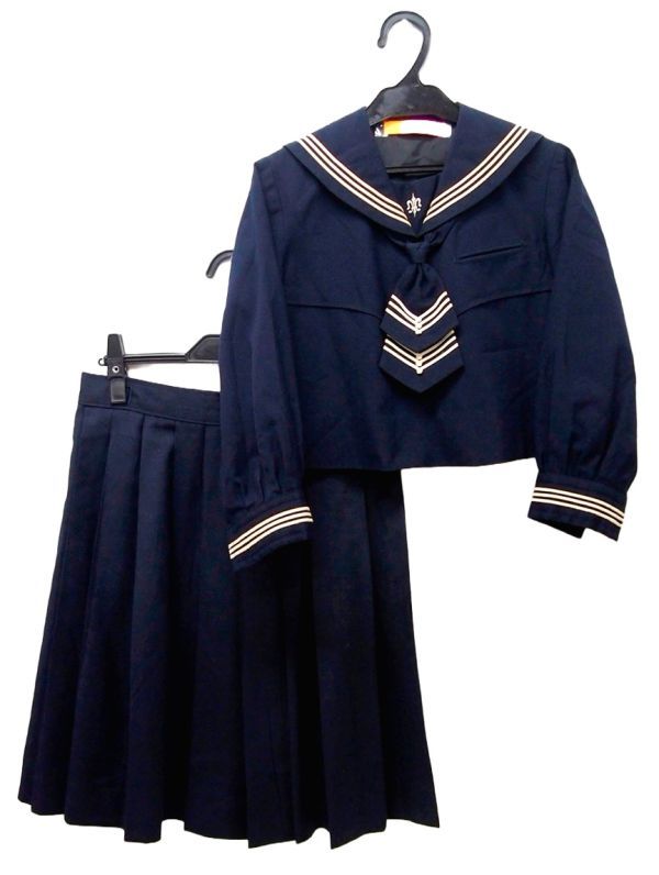 ny_3576 3点セット 神奈川県 私立 湘南白百合学園 タイ付き セーラー服 上下セット フランシスコ製_画像1