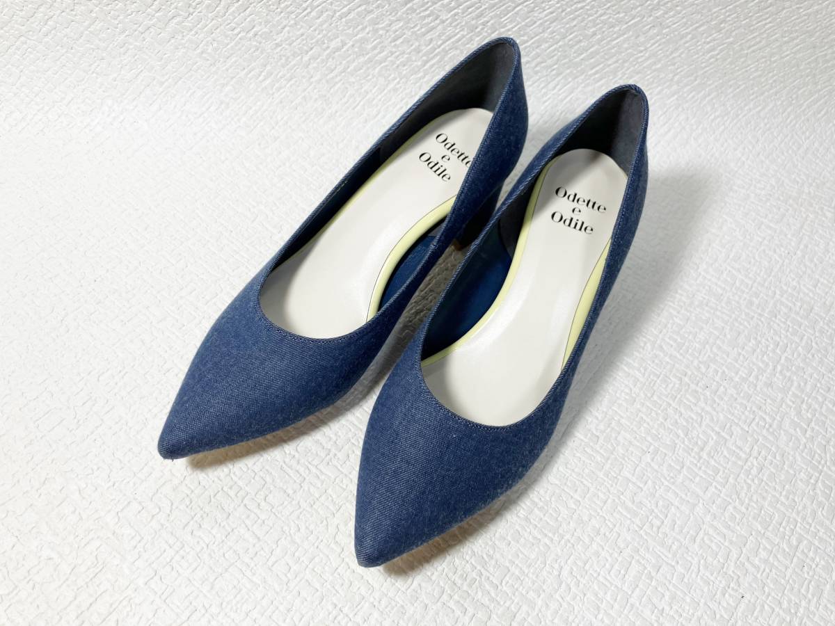 MH33* new goods *Odette e Odile crystal line heel pumps 23.5 made in Japan 