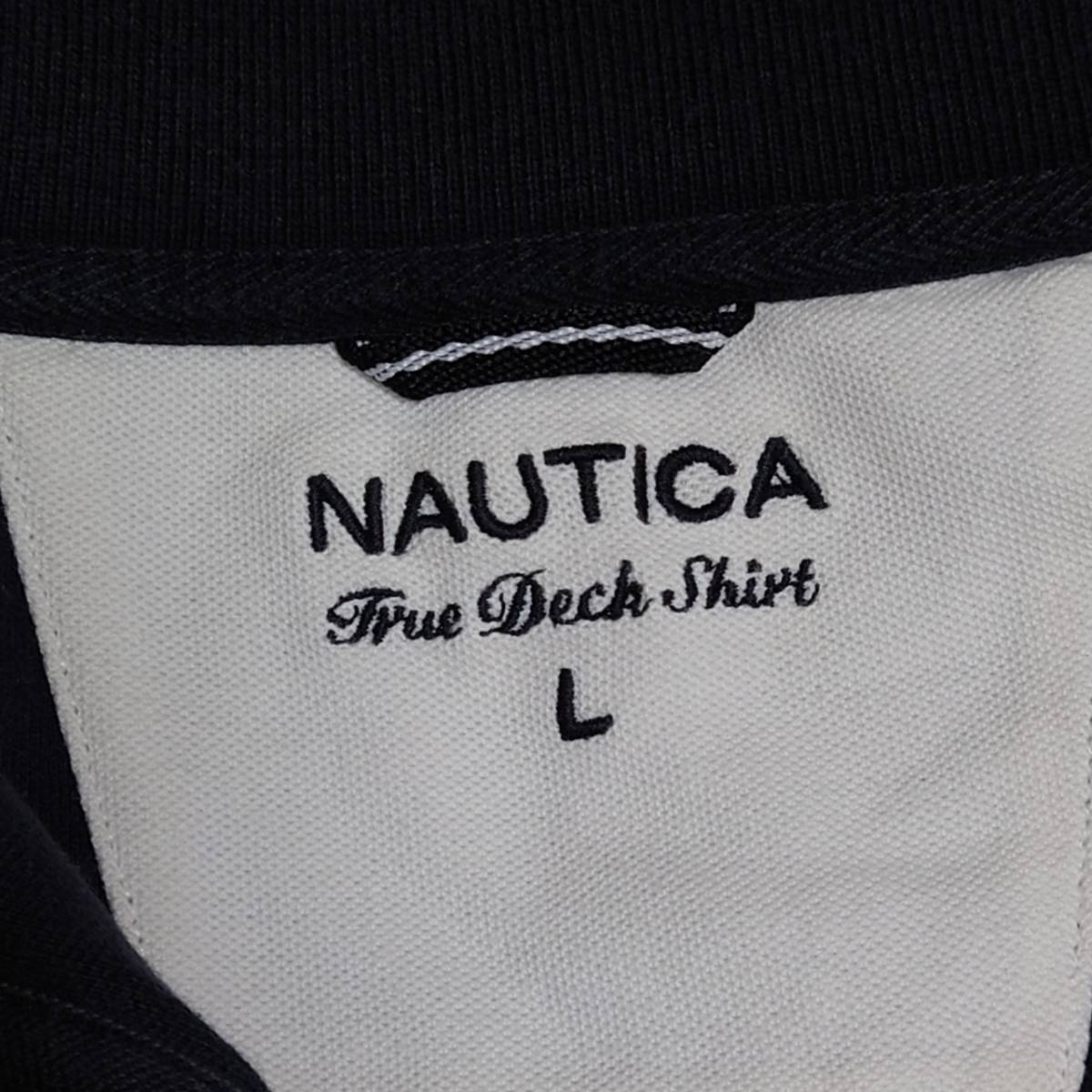 ノーティカ NAUTICA ワンポイント ポロシャツ 半袖 L　黒　コットン　609-5L0601_画像3