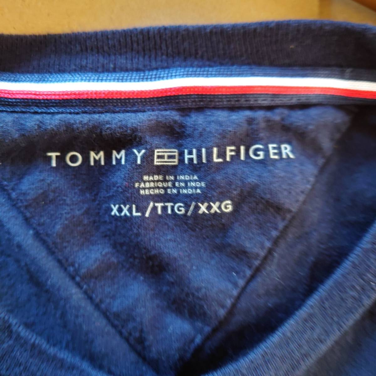 トミー ヒルフィガー(Tommy Hilfiger) US古着 半袖Tシャツ　XXL【大きいサイズ】　コットン　(ネイビー)　89-6H2519_画像3