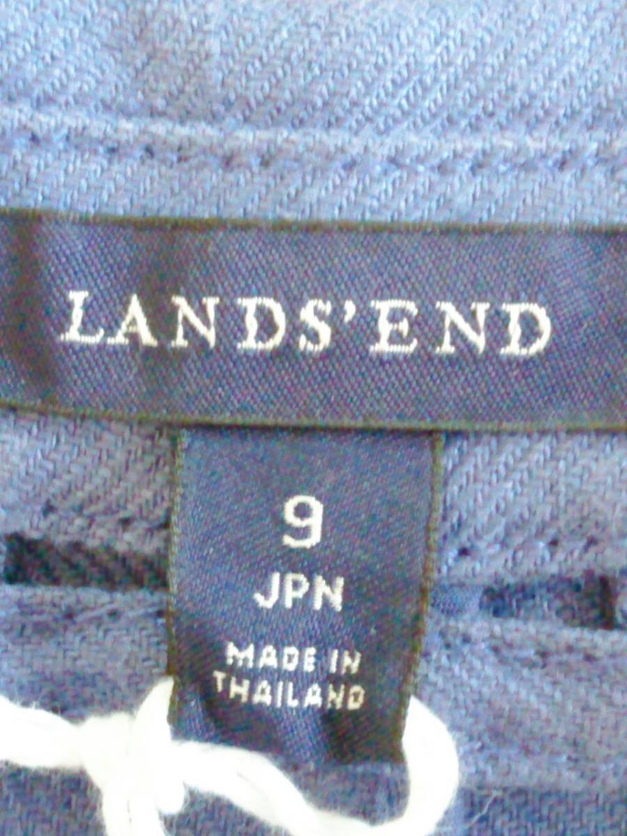 LANDS’END ランズエンド レディースジャケット 麻　(S)　(9) collar青系　　435 3E2201_画像2