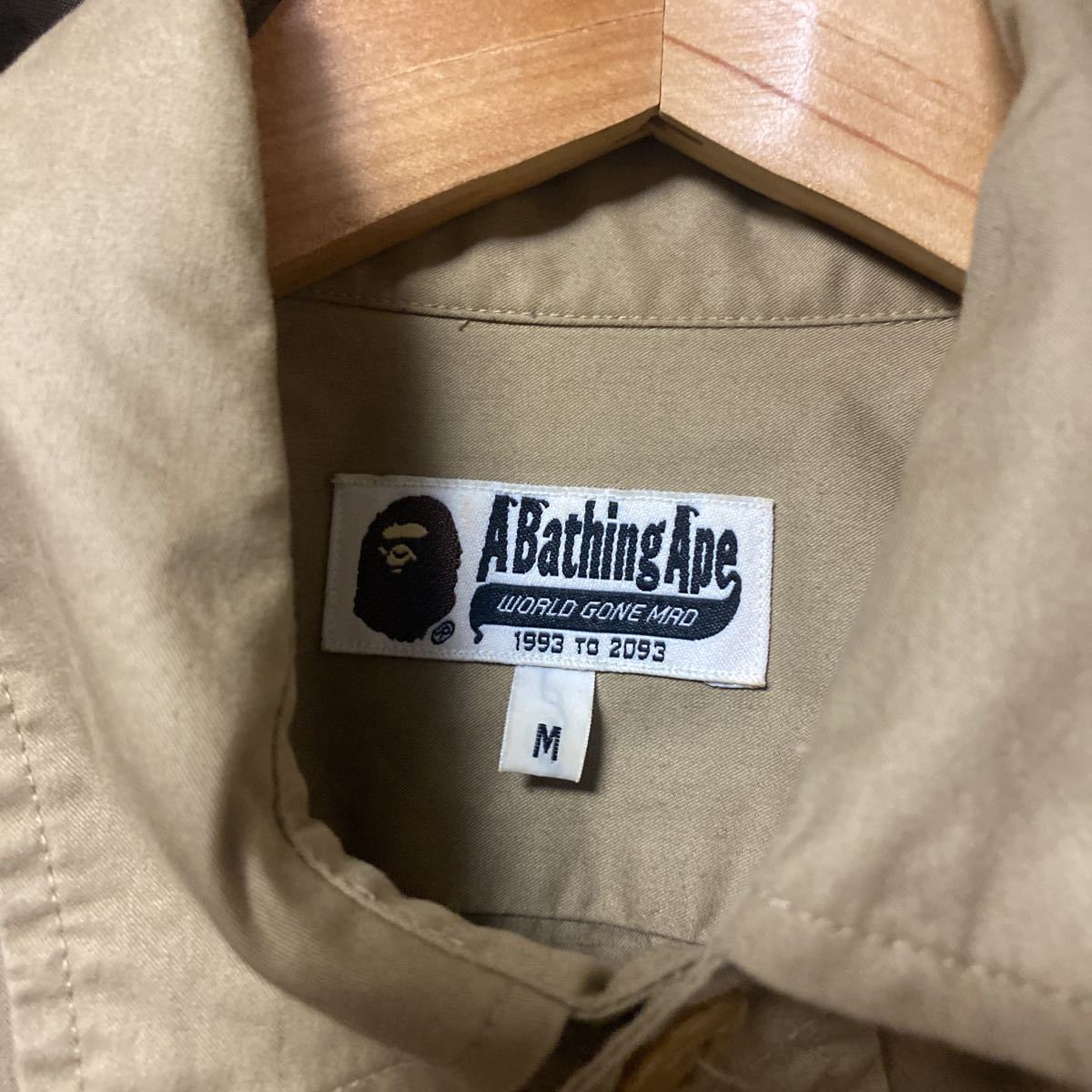  A Bathing Ape badge military shirt M size 