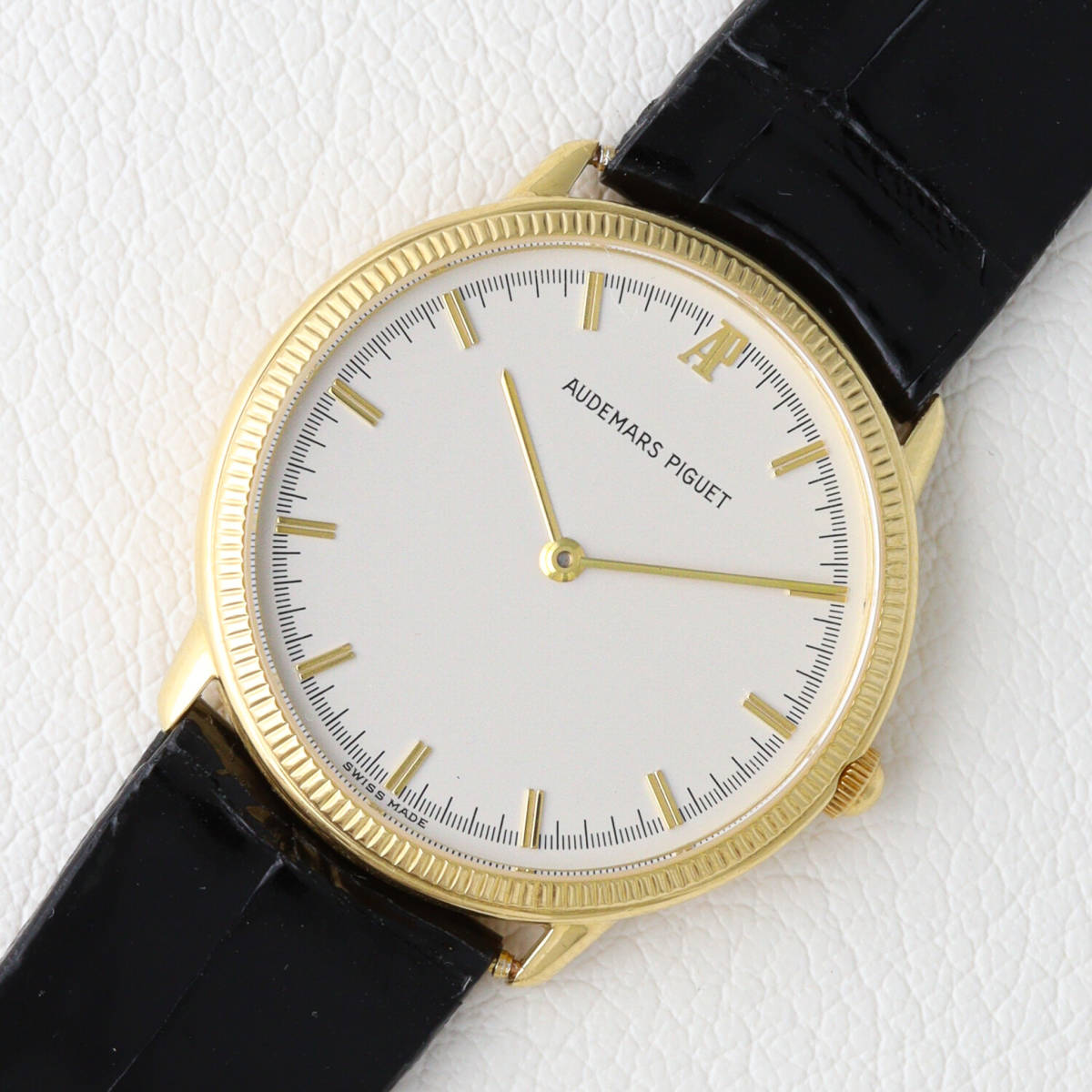 【美品】オーデマピゲ コインエッジベゼル ラウンド ゴールド メンズ 腕時計 ヴィンテージ カラトラバ