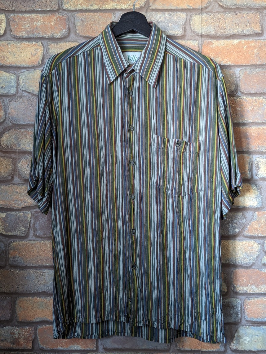 70’s-80’s Villis Cotton×PolyesterShirt Stripe 70年代 80年代 コットンポリ 半袖シャツ ビンテージ