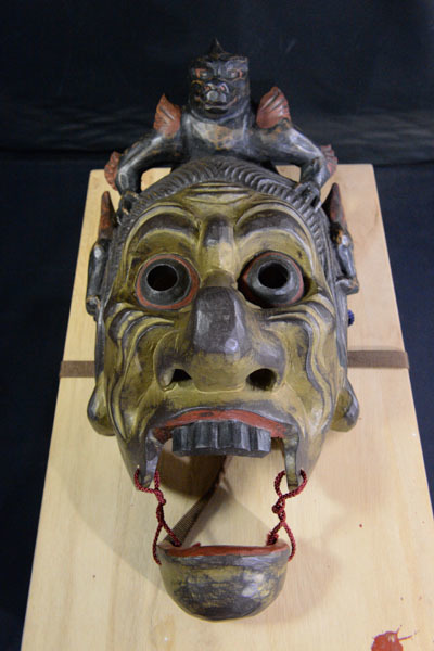 真作保証】 梶原一龍 自作 浮立面 男面 面師 佐賀県無形文化財 伝統