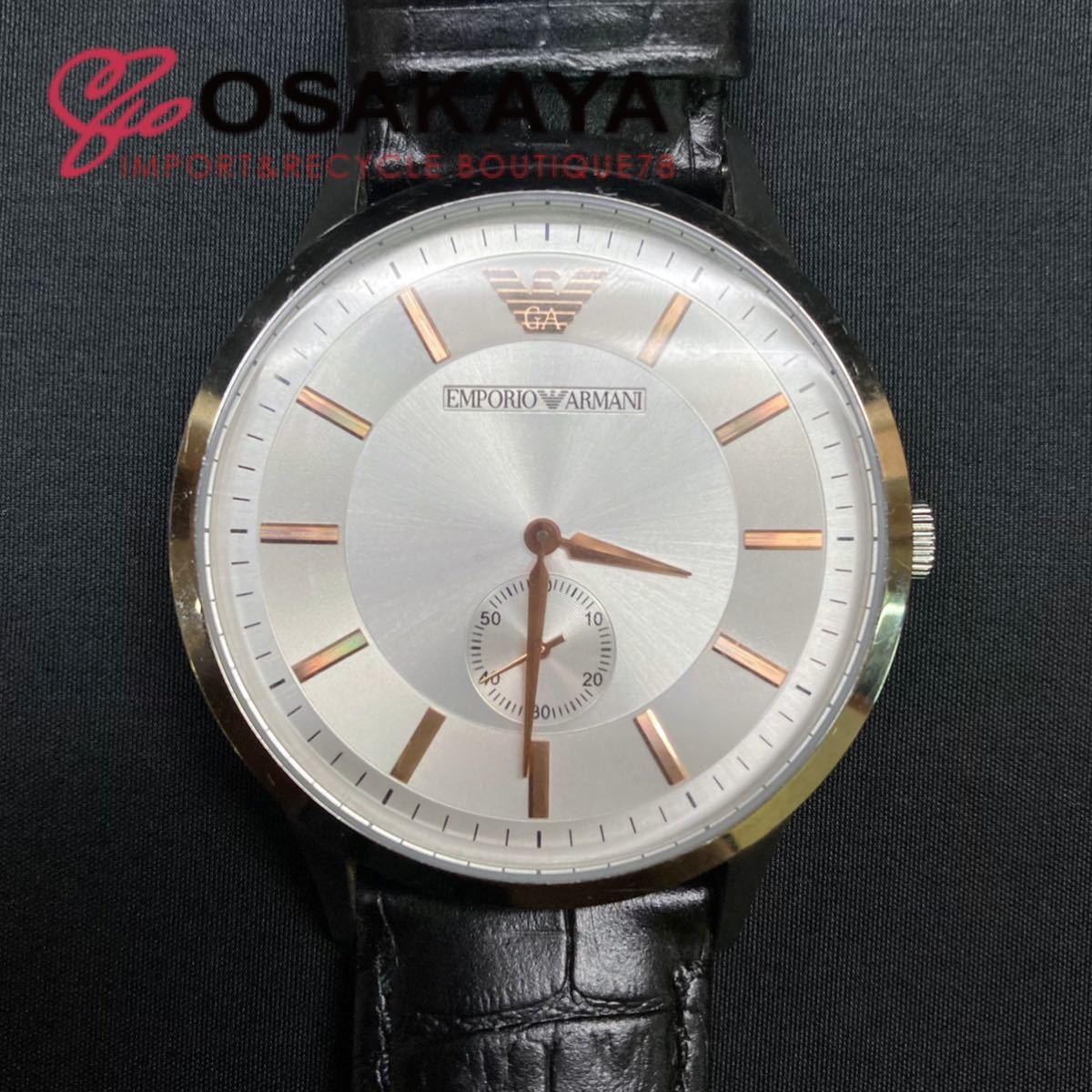 中古 EMPORIO ARMANI ペアウォッチ AR9113 動作確認済 クオーツ