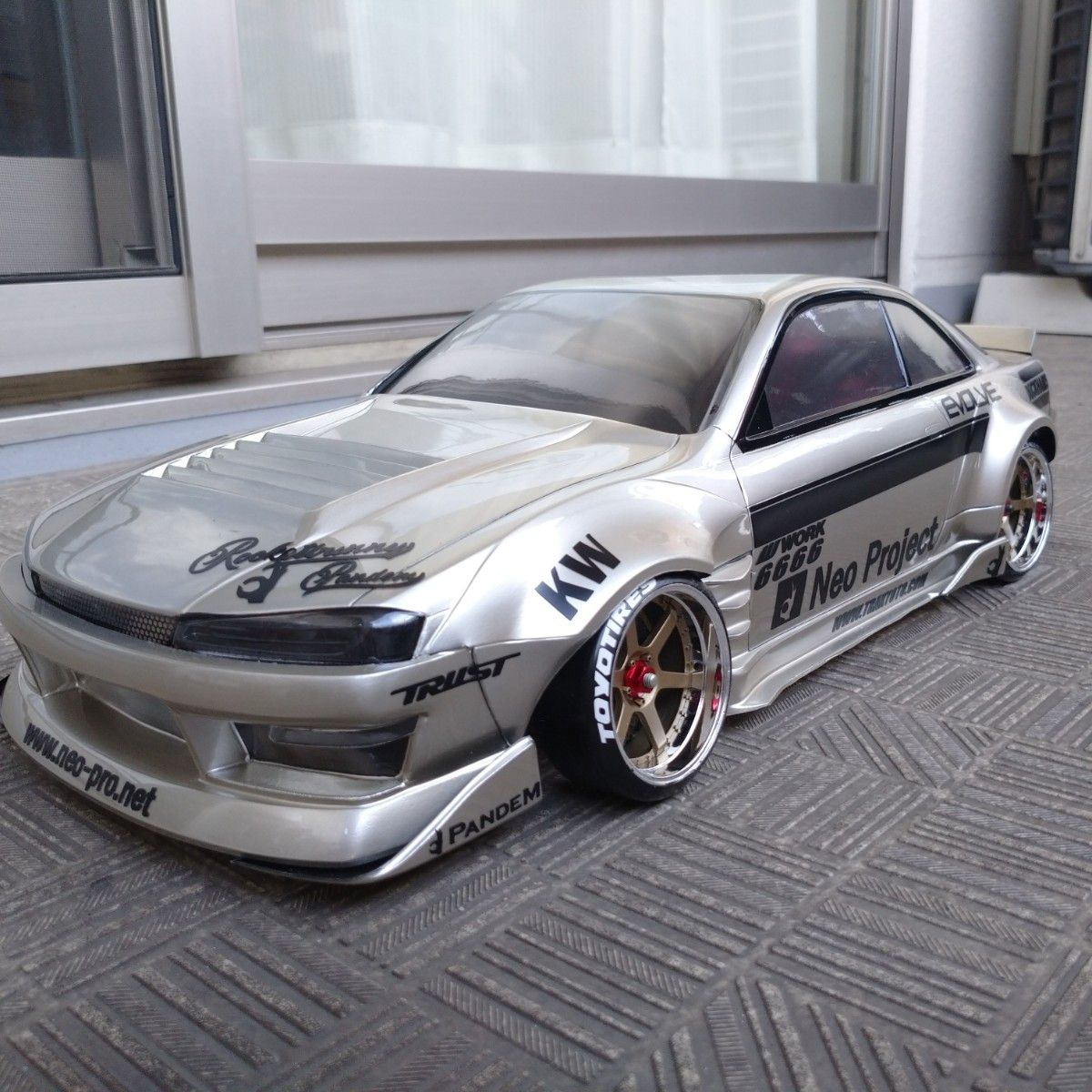 イグニッションモデル Rocket Bunny 180SX ラジコンボディ用 カッティング ステッカー 金銀指定可 ラジドリ