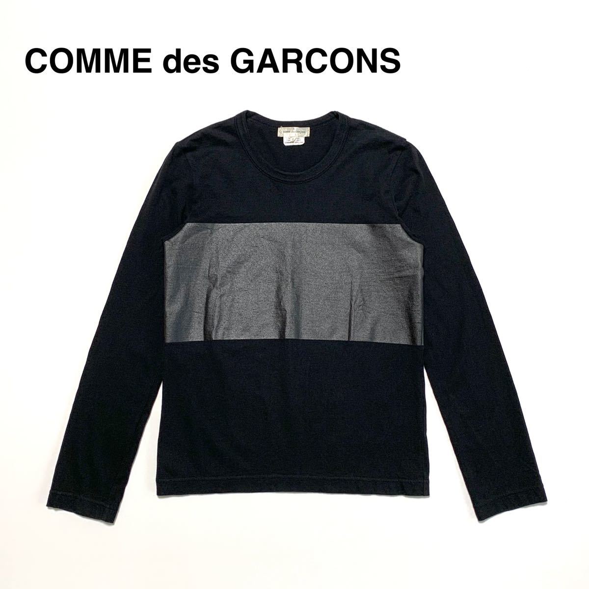 新品登場 S 黒 カットソー Tシャツ 長袖 コーティング GARCONS des