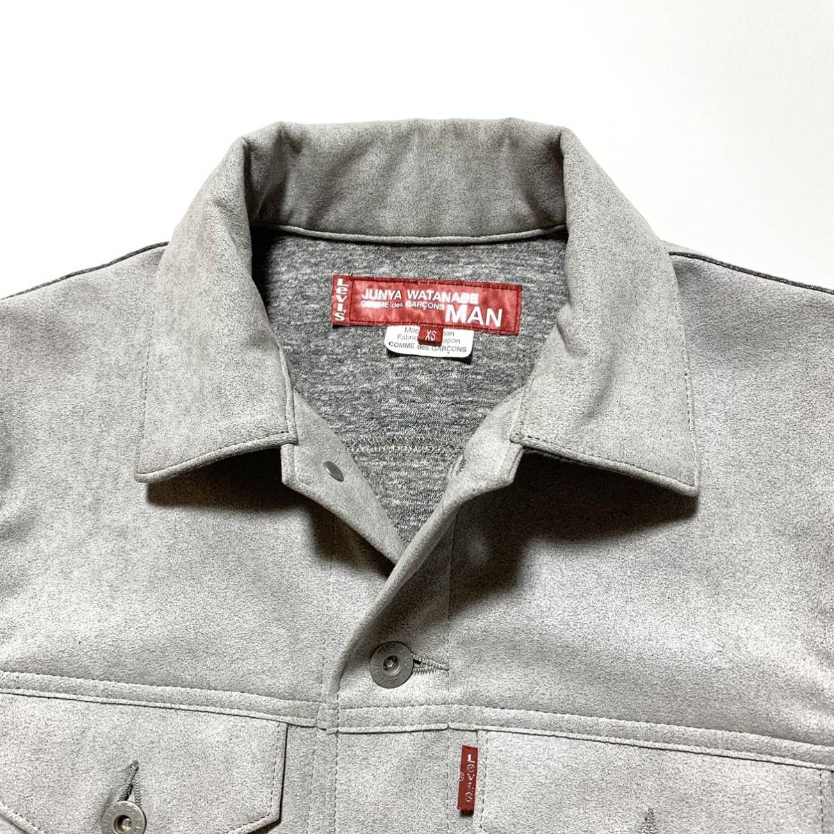 ☆リーバイス × コムデギャルソン ジュンヤワタナベマン 別注 スエード調 トラッカージャケット Gジャン Levi's コラボ 古着 557XX 70505 _画像3