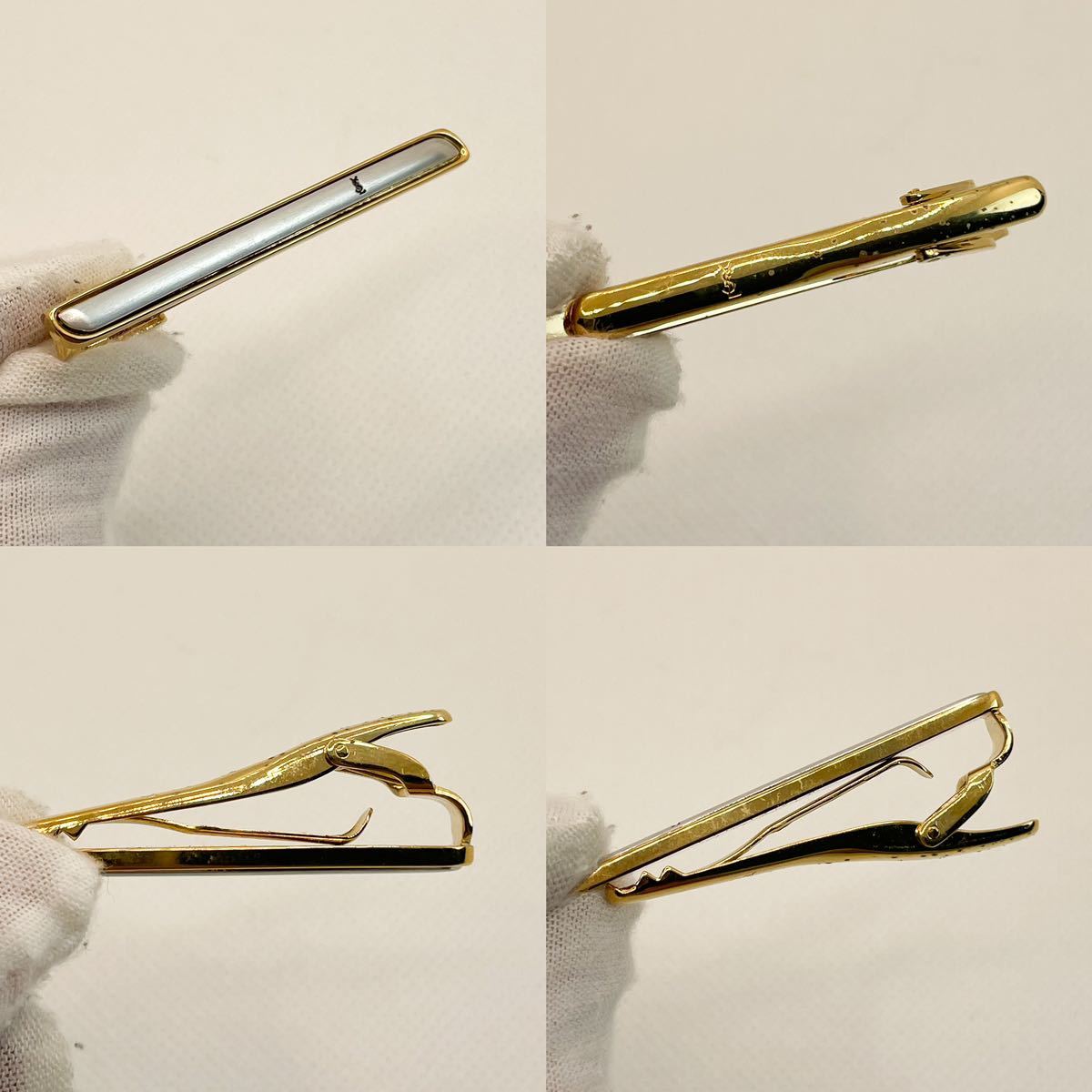 イヴサンローラン ネクタイピン カフリンクス YSL カサンドラ 箱付 日本製 YVES SAINT LAURENT タイピン カフスボタン セット