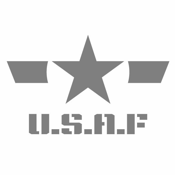 【U.S.A.F 092G 低認識型（米空軍モチーフ）グレー色 カッティングステッカー ミニサイズ 3枚組 幅約11cm×高約6.7cm】_画像3