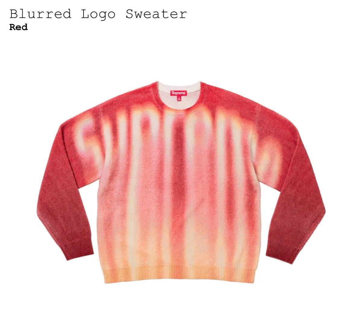 Supreme Blurred Logo Sweater Red L