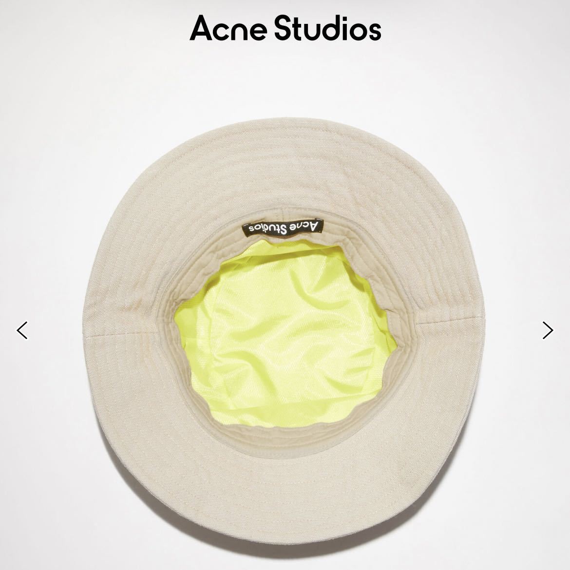 新品 Acne Studios アクネストゥディオズ キャンバス バケットハット ユニセックス マッシュルーム ベージュ S/M_画像3