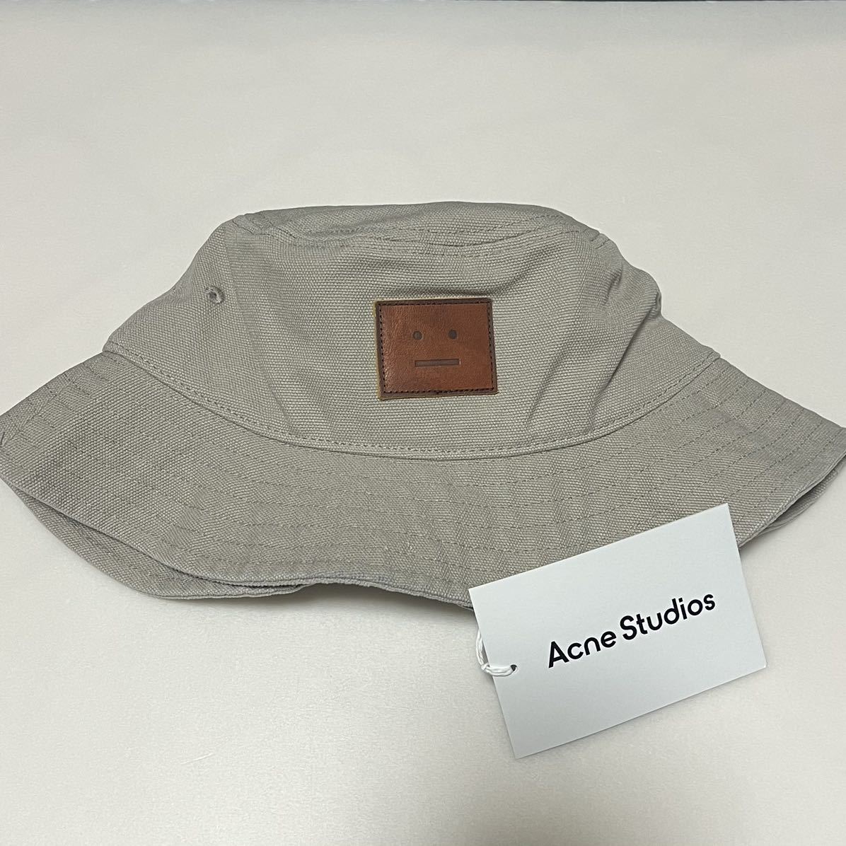 新品 Acne Studios アクネストゥディオズ キャンバス バケットハット ユニセックス マッシュルーム ベージュ S/M_画像4