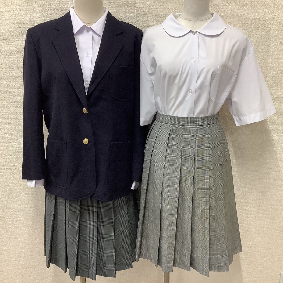 (Y)I139 (中古) 山形県 米沢養護学校 (旧制服) 5点セット /特大/大きめ/BL/W84/ブレザー/ベスト/ブラウス/スカート/女子学生/制服/学生服_画像1