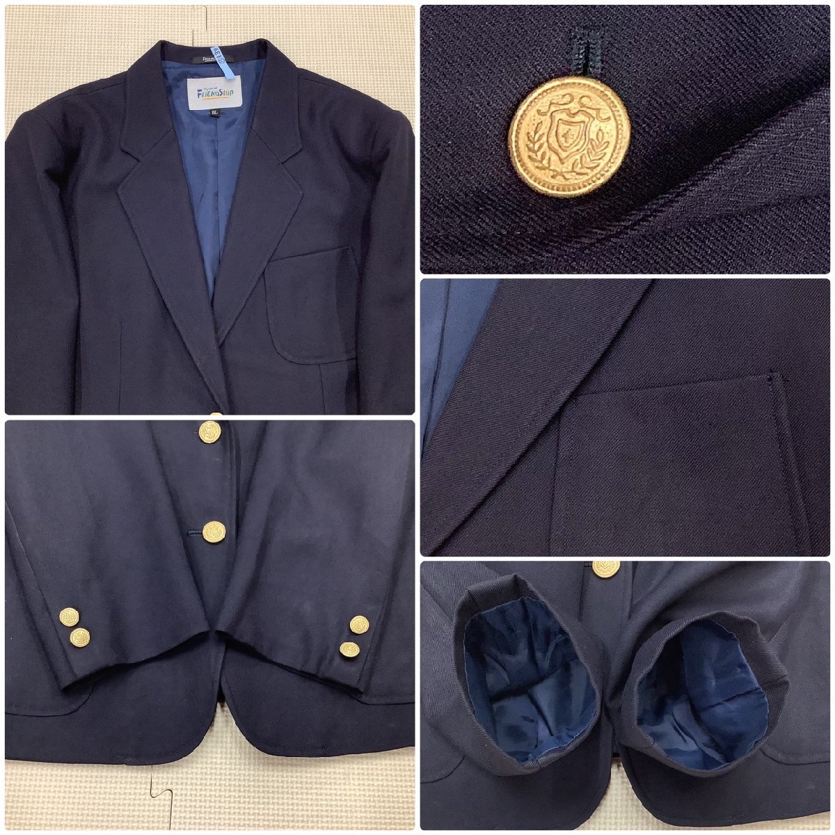 (Y)I139 (中古) 山形県 米沢養護学校 (旧制服) 5点セット /特大/大きめ/BL/W84/ブレザー/ベスト/ブラウス/スカート/女子学生/制服/学生服_画像6