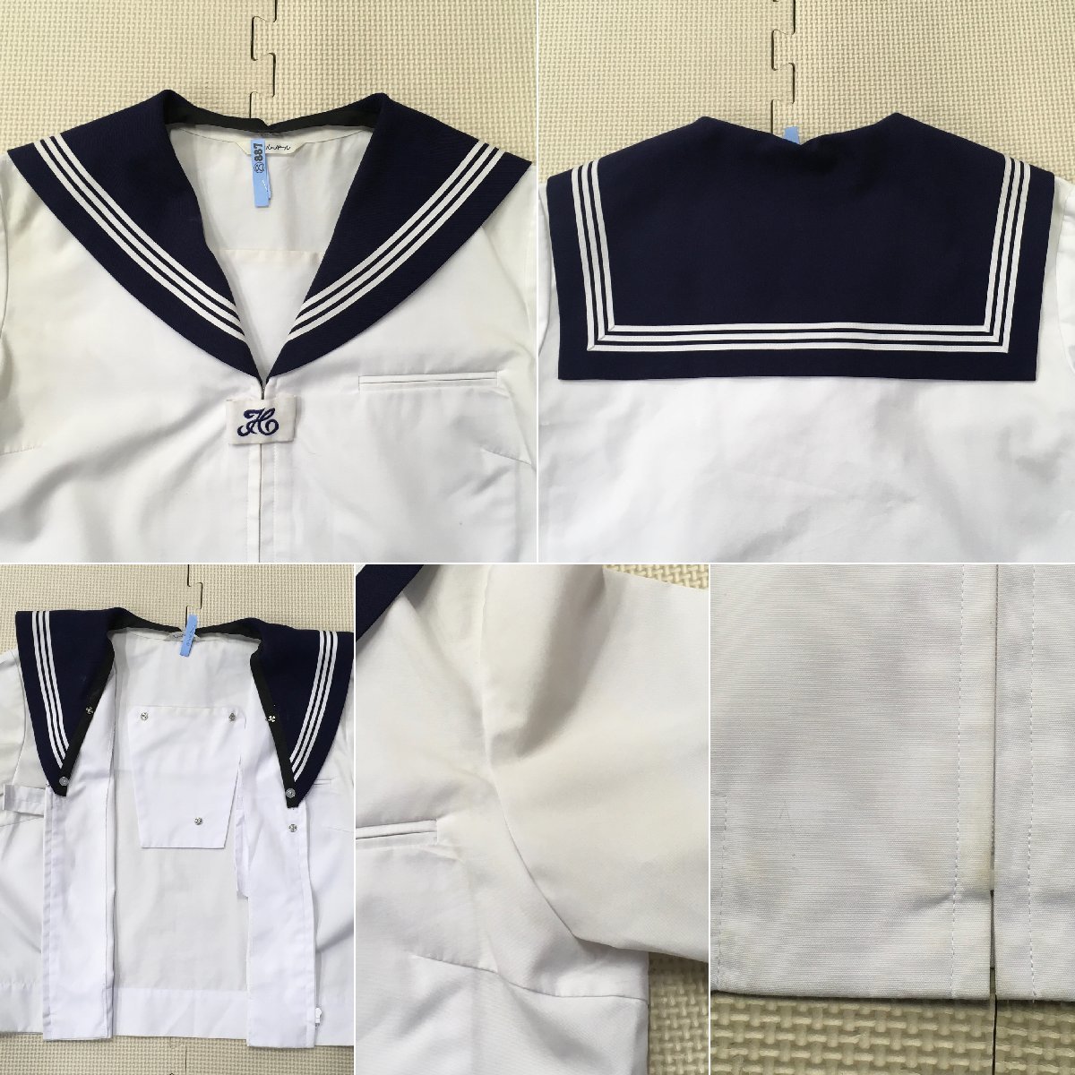 (S)A890(中古)埼玉方面 女子学生服 5点セット /160A/165A/W69/セーラー/ジャンパースカート/スカート/スカーフ/スクールパール/制服/卒業生_画像5