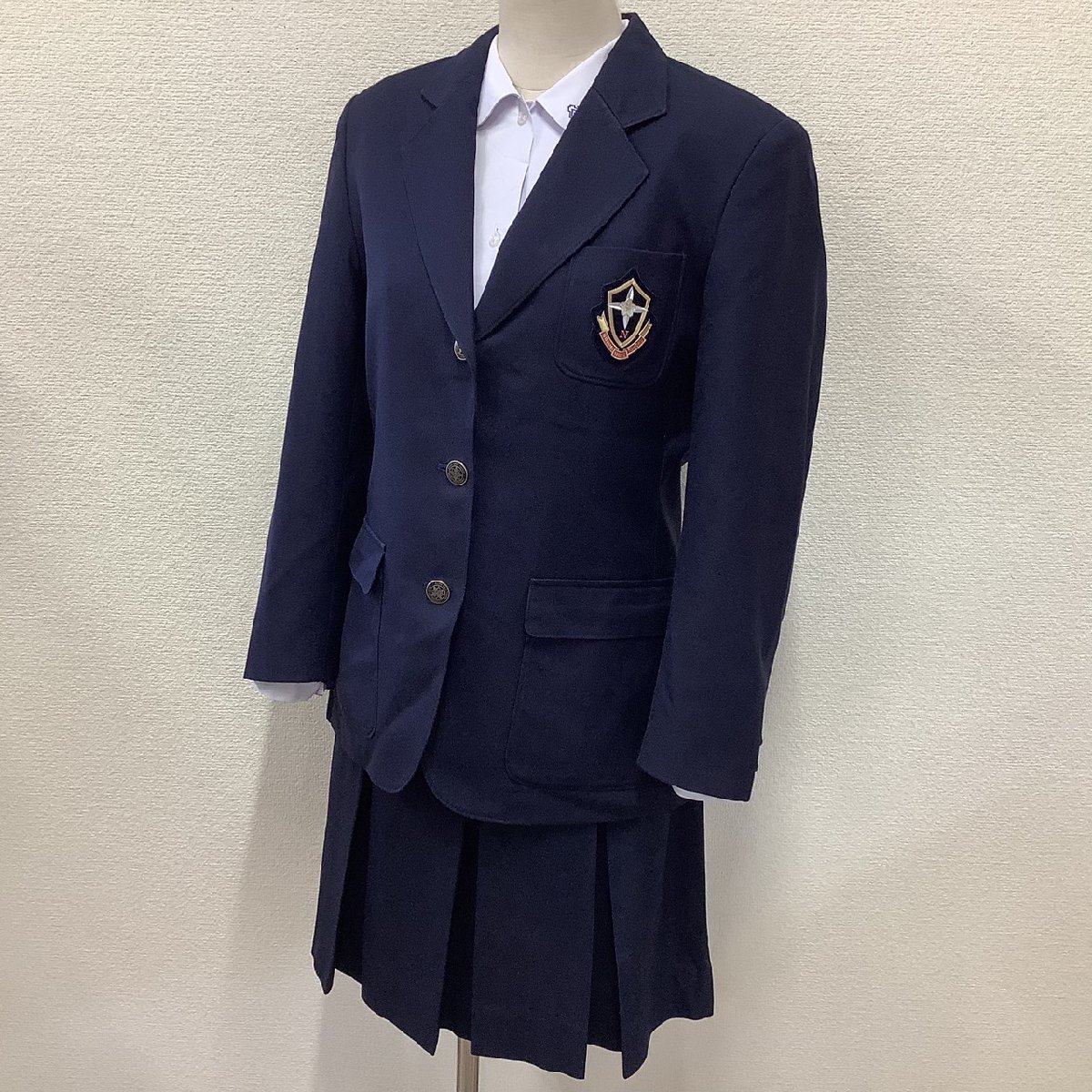 (Y)I733 (中古) 福島県 日本大学東北高校 旧制服 4点セット /165A/W66/ブレザー/ブラウス/スカート/SCHOOL PRETA/冬/制服/中学/女子/学生服_画像1