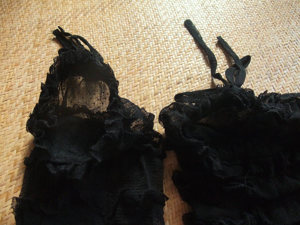 P.H黑色薄紗圓點手柄套和額外的玫瑰小包 原文:P.H黒チュールドット柄のアームカバーとおまけバラ柄のポーチ