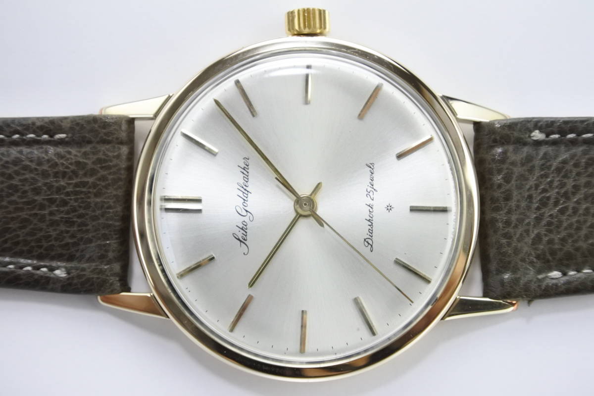 ☆☆☆当時世界最薄　1961年製　SEIKO　セイコー ゴールドフェザー 25石14K総金張り 手巻紳士腕時計　SD文字盤　最高峰ドレスウオッチ
