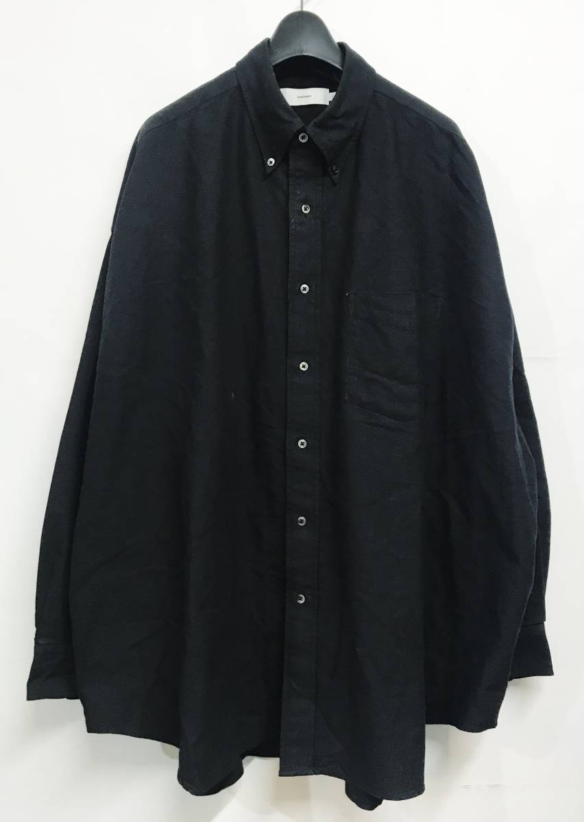 Graphpaper グラフペーパー Oxford Oversized B.D Shirt オックスフォード オーバーサイズ ボタンダウン 長袖シャツ ブラック F 日本製_画像1