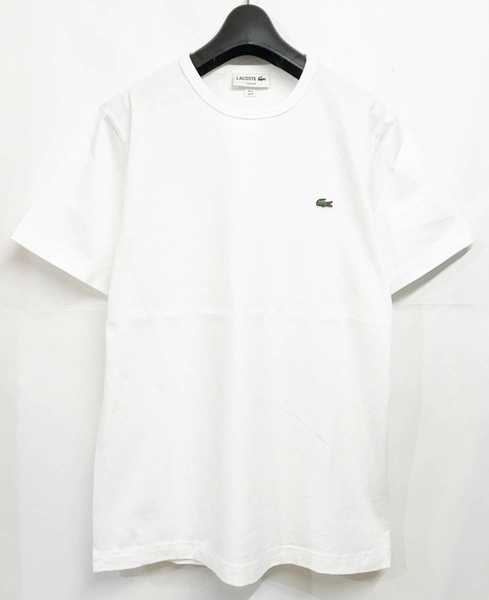 LACOSTE ラコステ スリムフィット クロコエンブレムクルーネックTシャツ ホワイト FR 4/US M 半袖 Tee ②の画像2