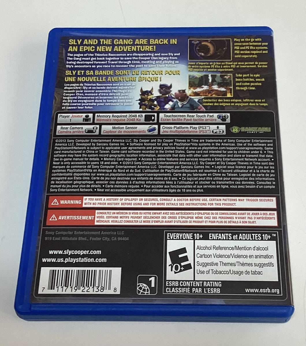 PS vita Sly Cooper : Thieves in Time 北米版 VITA スライクーパー 海外版 輸入版 レア 希少 プレミア 値下げ交渉可能