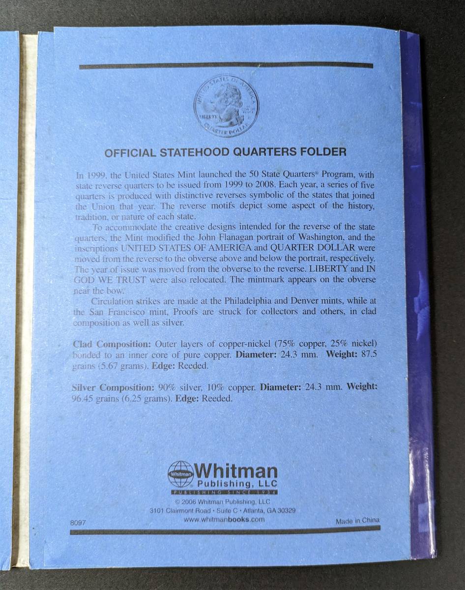 ★ Official Whitman STATEHOOD QUARTERS FOLDER Complete 50 State 1999-2008_画像6