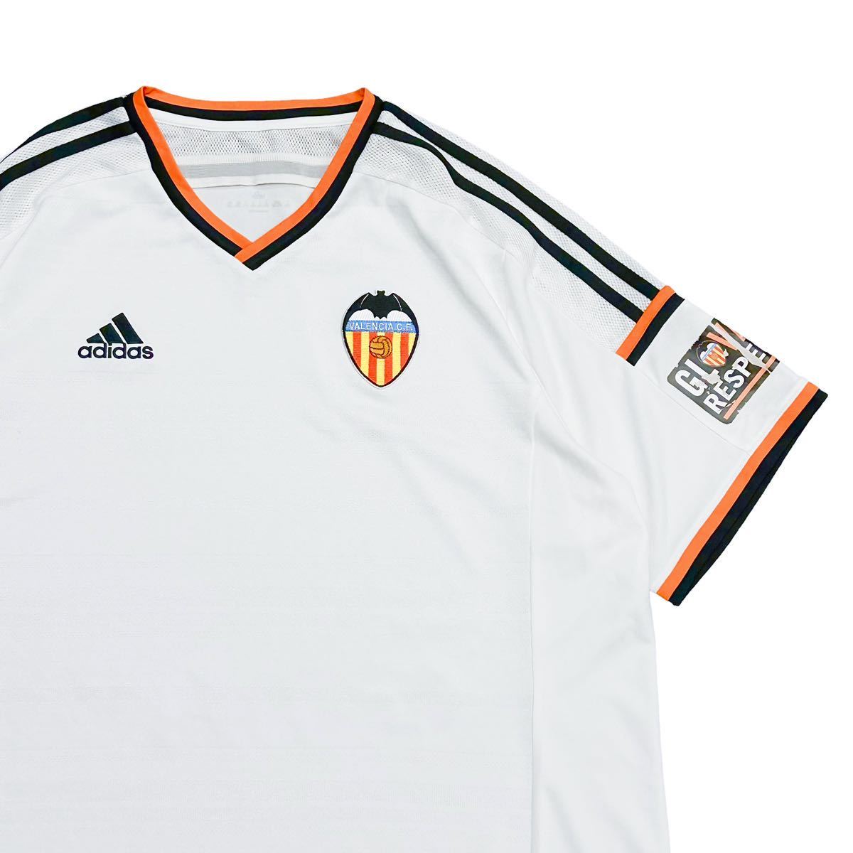adidas アディダス サッカーシャツ バレンシアCF XXLサイズ 白 ホワイト ユニフォーム ワッペン プリント スポーツ 2014年制 スペイン