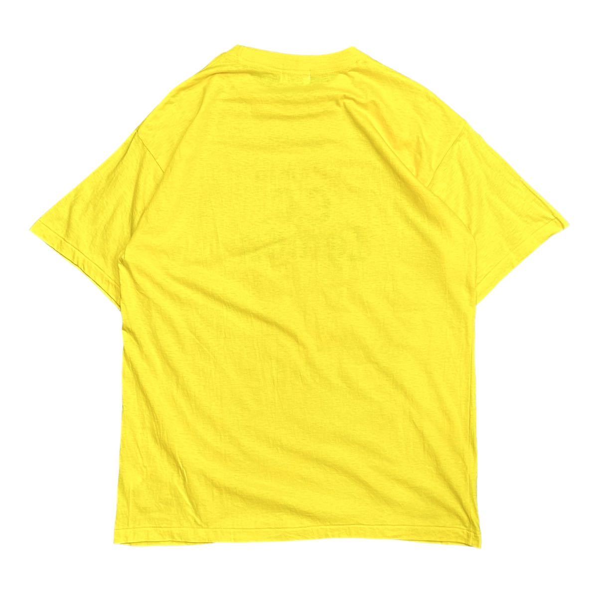 90’s SUNTORY サントリー C.C.Lemon CCレモン ビンテージ Tシャツ Lサイズ相当 黄色 シングルステッチ 企業プリント ジャパンビンテージの画像2