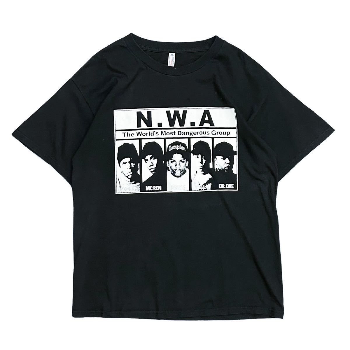 N.W.A Tシャツ Lサイズ ブラック 黒 ALSTYLE アルスタイル ヒップホップ ストリート イージーイー アイスキューブ ドクタードレー 90年代_画像1