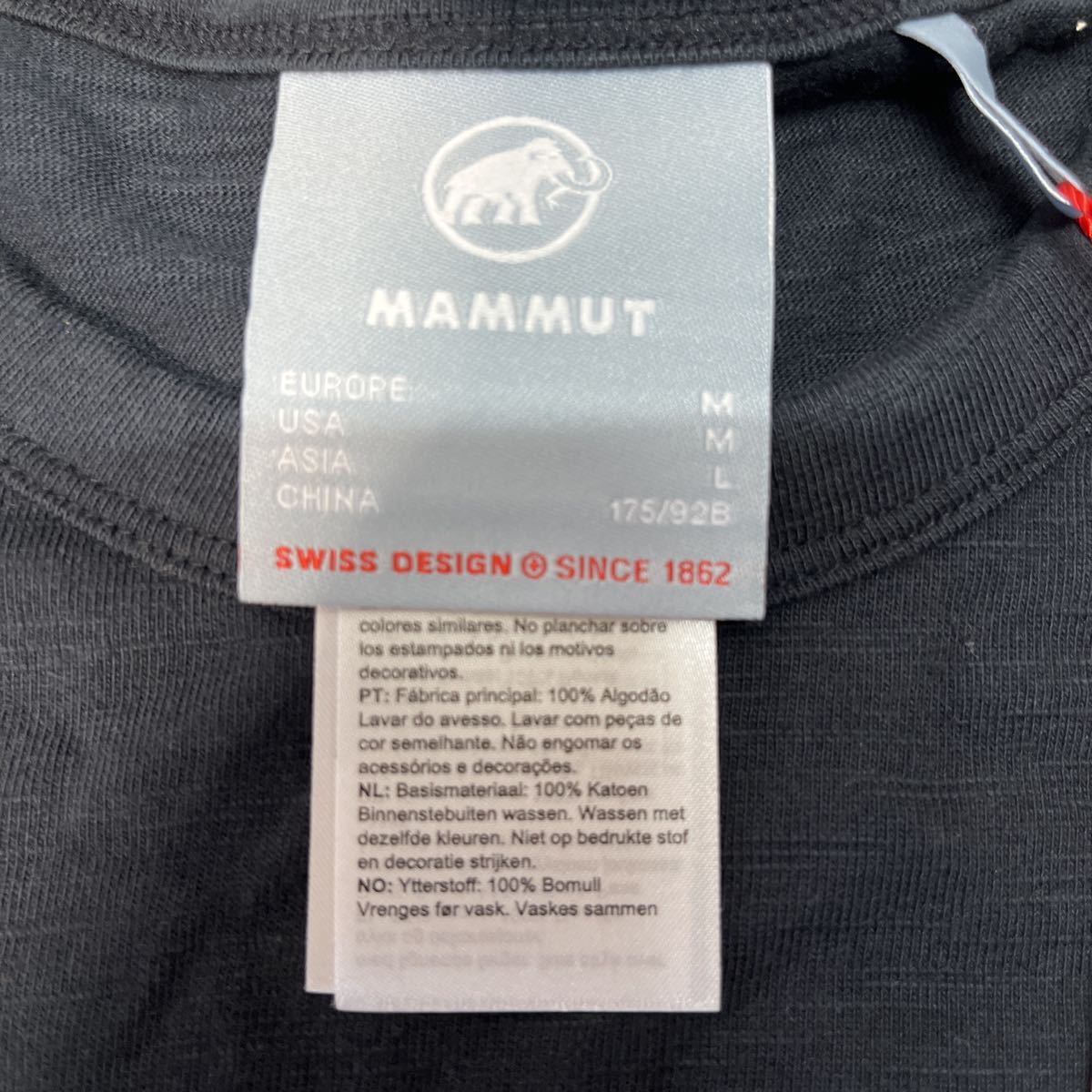 MAMMUT マムート Lサイズ 半袖 Tシャツ ブラック 未使用 シンプル 新品 タグ付き (3-1_画像2