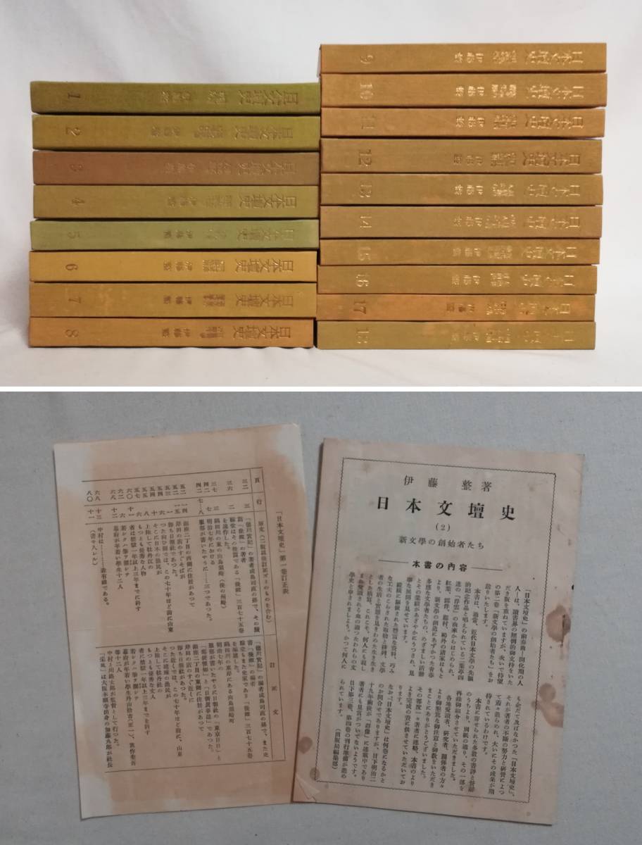 Ｆ　伊藤整　日本文壇史　18冊（第1～18巻） 講談社　昭和28～31・33・39・42・46～48年 殆ど初版 訂正表 日露戦後の新文学 明治末期の文壇_画像5