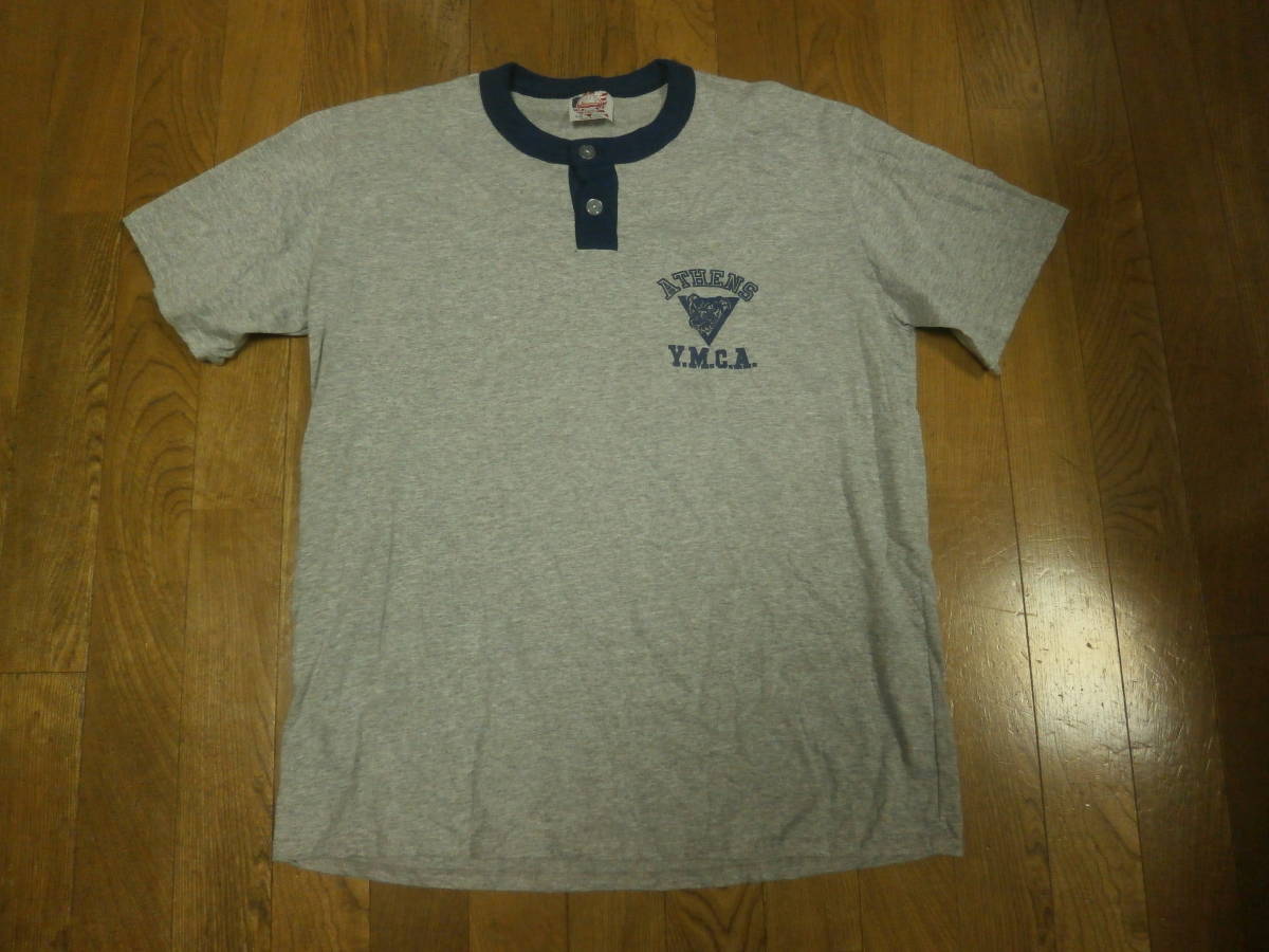 ◆１９９０ｓ～００ｓ◆デッドストック◆　半袖プリントリンガーヘンリーネックTシャツ GYNVS　made in USA 未使用_画像1