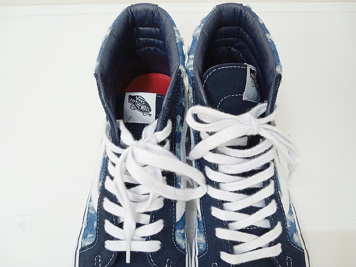 [16A-58-076-1] Supreme×VANS シュプリーム バンズ Sk8-Hi Hole Punch Denim Blue VN0A38Z32DD サイズ28.5cm デニム ブルー_画像4