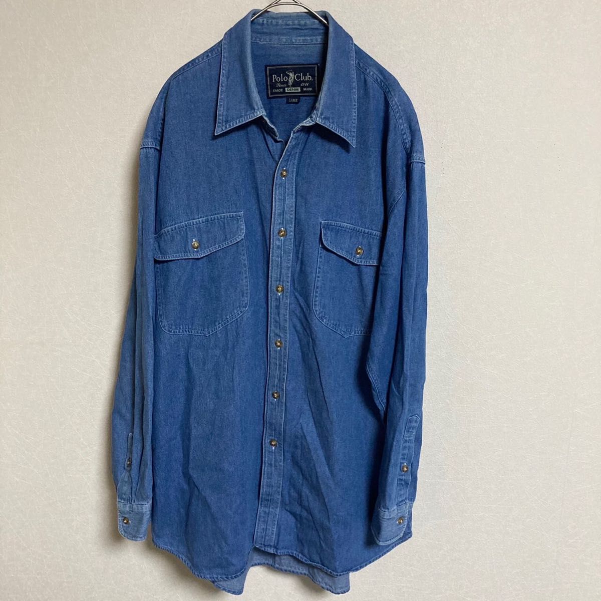 90s POLO CLUB 長袖 デニムシャツ Lサイズ ポロクラブ 90's vintage